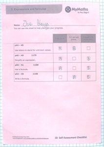 Self Assessment Sheet