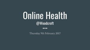 Online Health at Woodcroft
