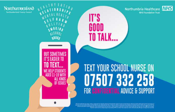 School Nurse contact text service 07507332258