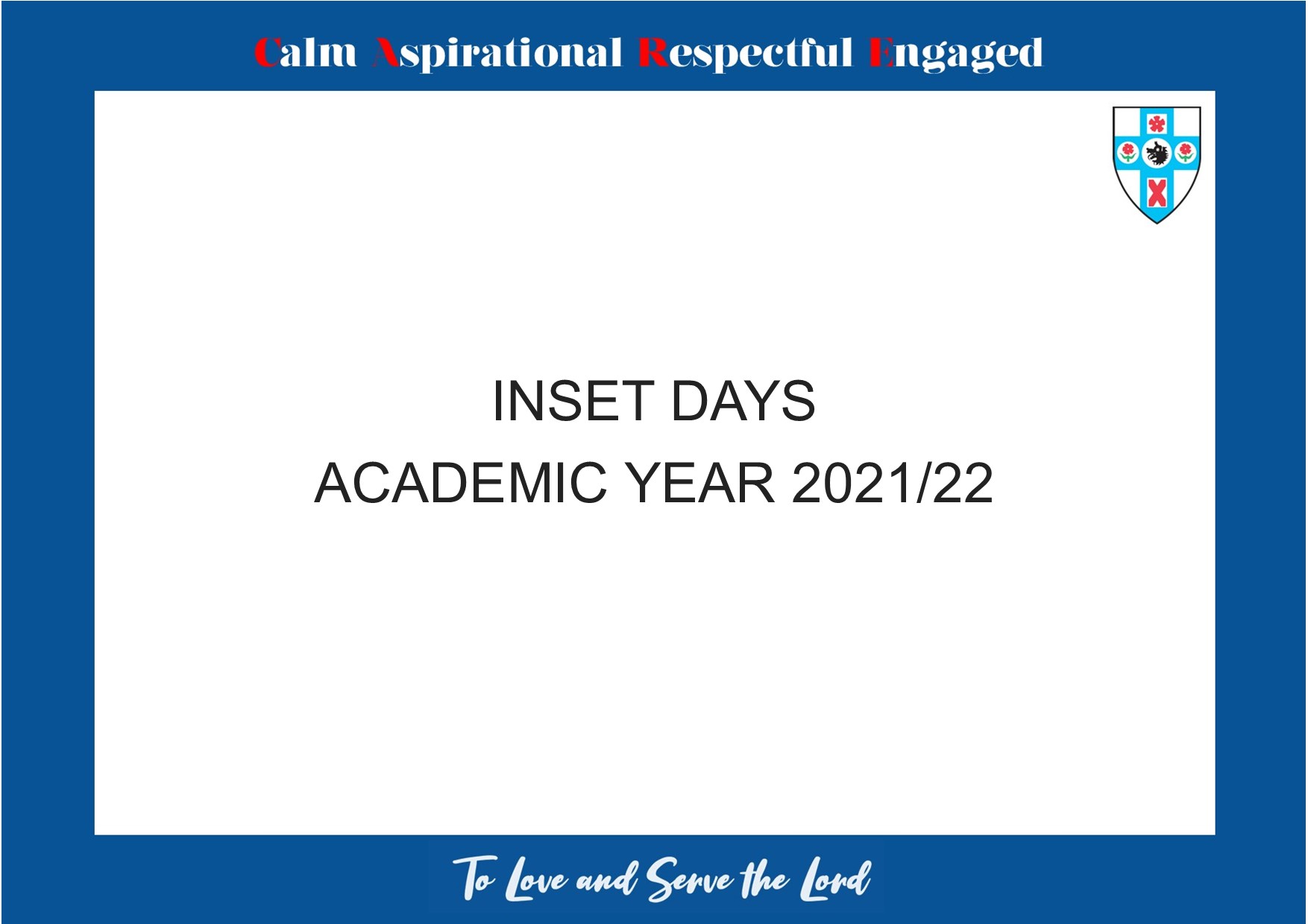 INSET Days For Academic Year 2021 2022 St Edmund's Catholic Academy