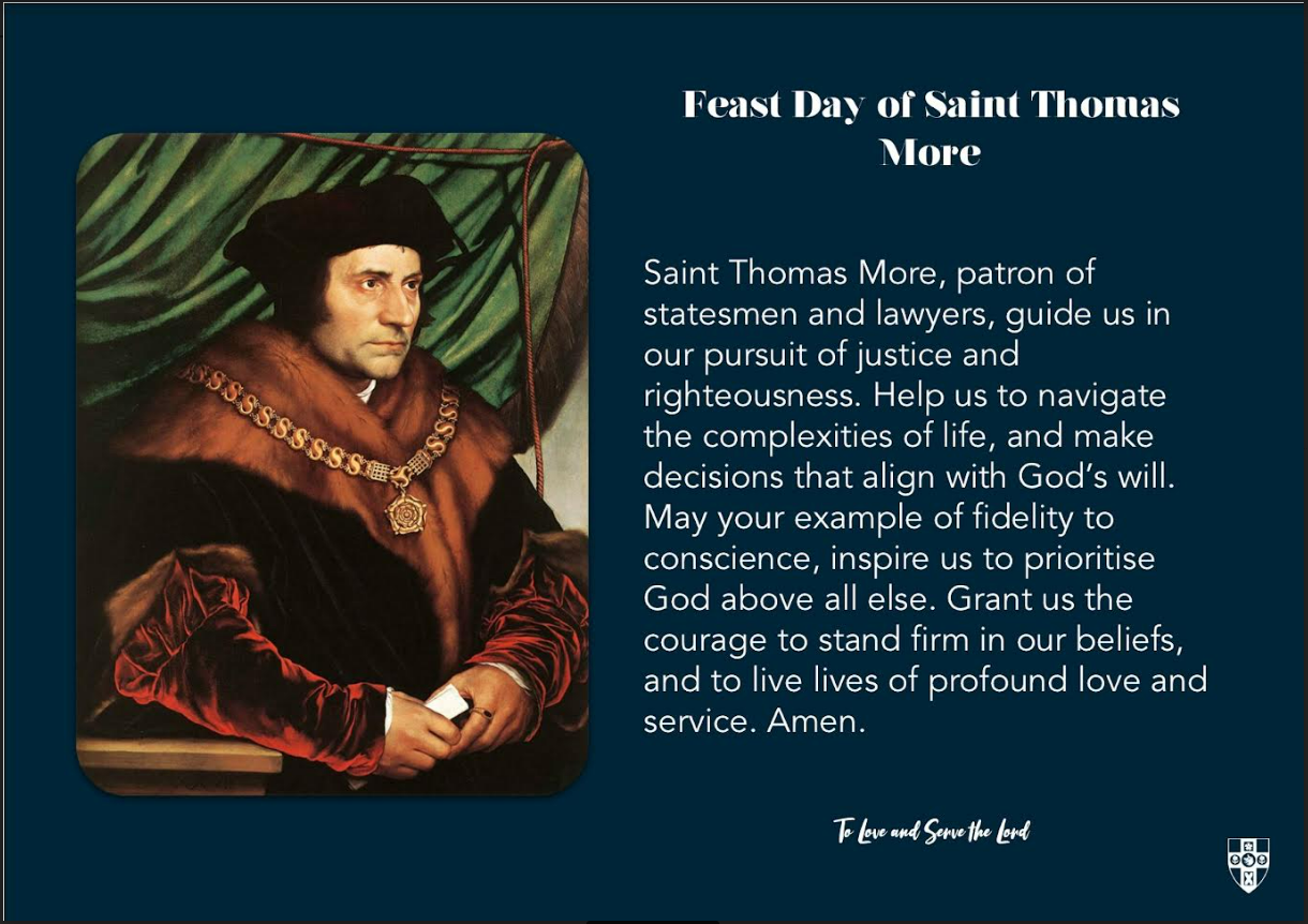 Feast Day of Saint Thomas More St Edmund's Catholic Academy