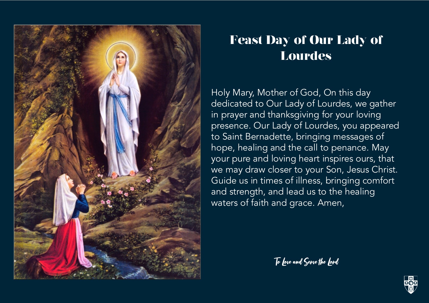 Our Lady of Lourdes Feast Day St Edmund's Catholic Academy