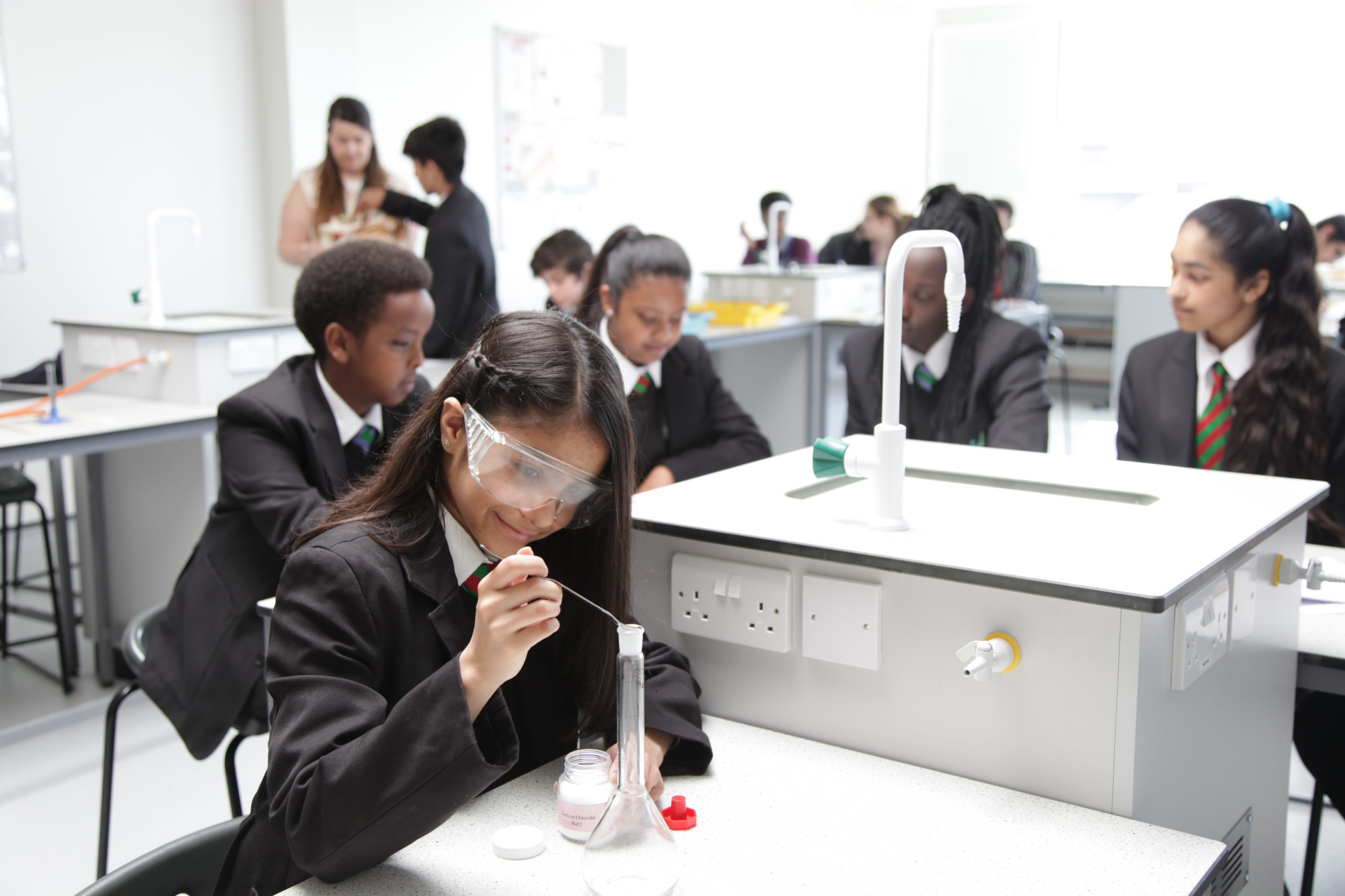 Image of student engaged in the science laboratory