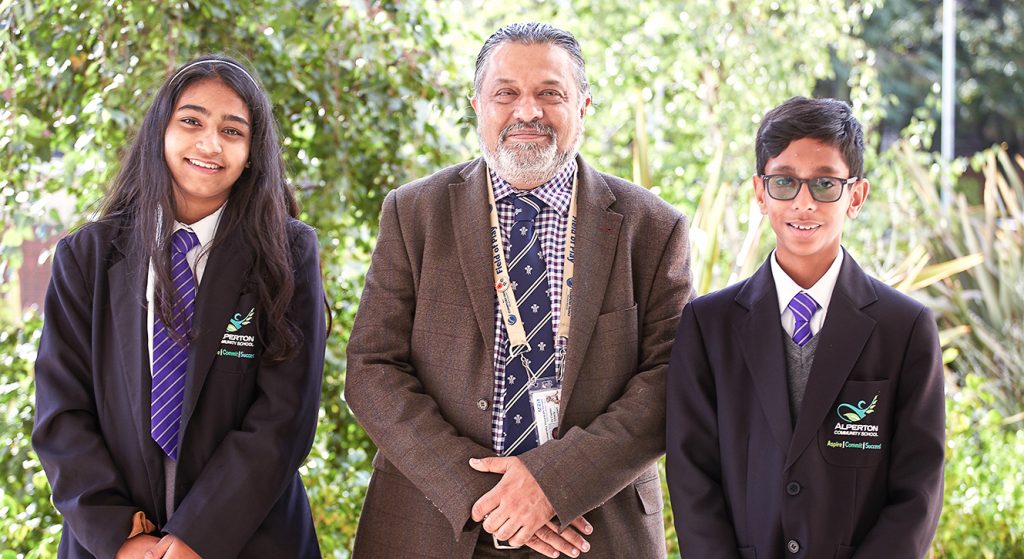 Alperton students with Doctor Chet Trivedy