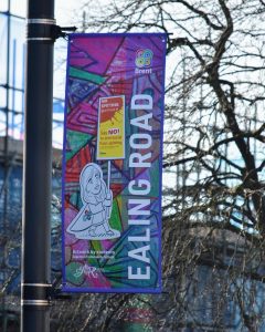 Image of Keep Brent Tidy banners designed by Alperton students