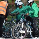 Image of Alperton students and cycling instructor