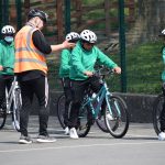 Image of Alperton students and cycling instructor