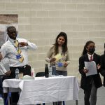 Image of Alperton students with career advisors