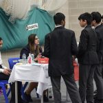 Image of Alperton students with career advisors