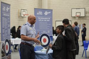 Image of Alperton students speaking with career advisors