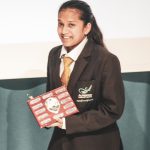 Student with the award