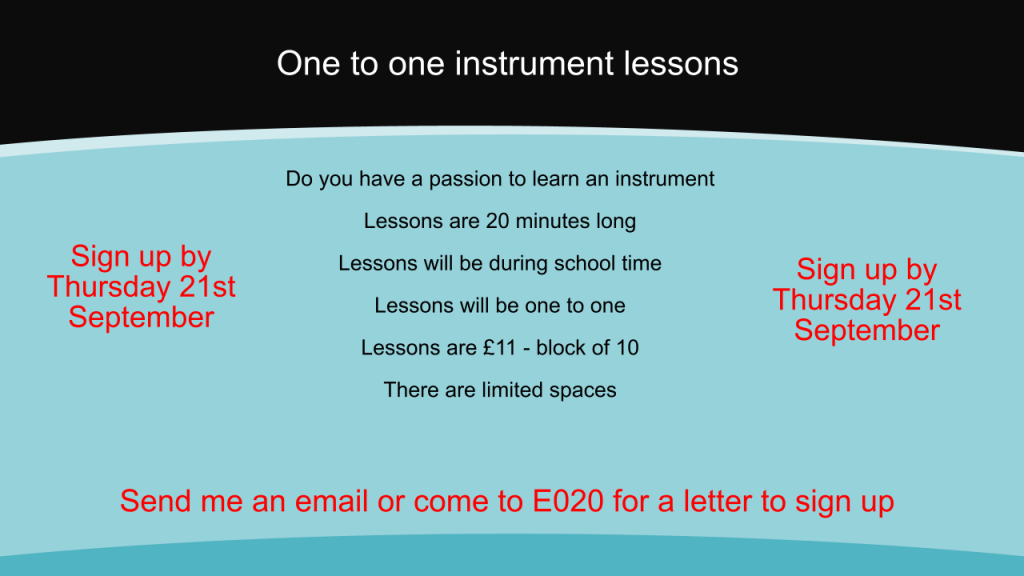 Instrumental lessons adver