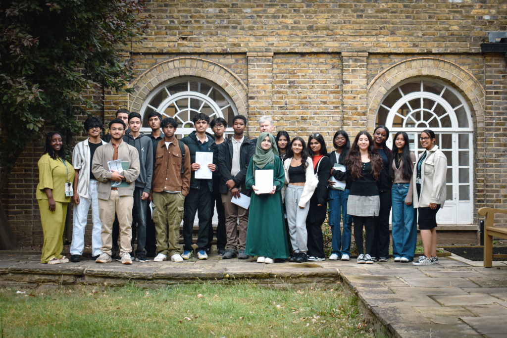 Alperton students and staff with Headteacher Mr Gerard McKenna