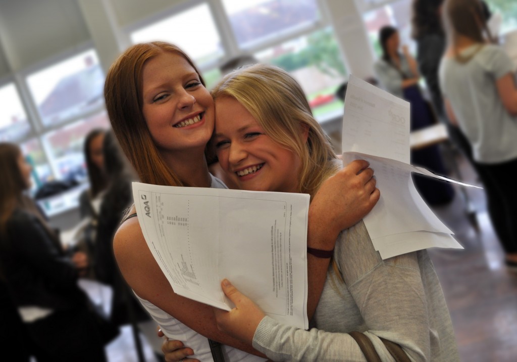 Becka and Bethan pleased with their results!