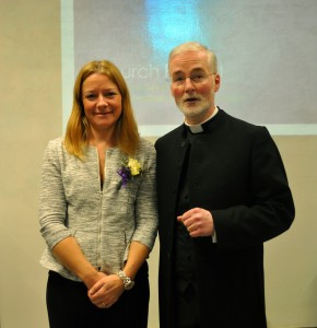 Catherine Pollock and Father Adrian Hughes