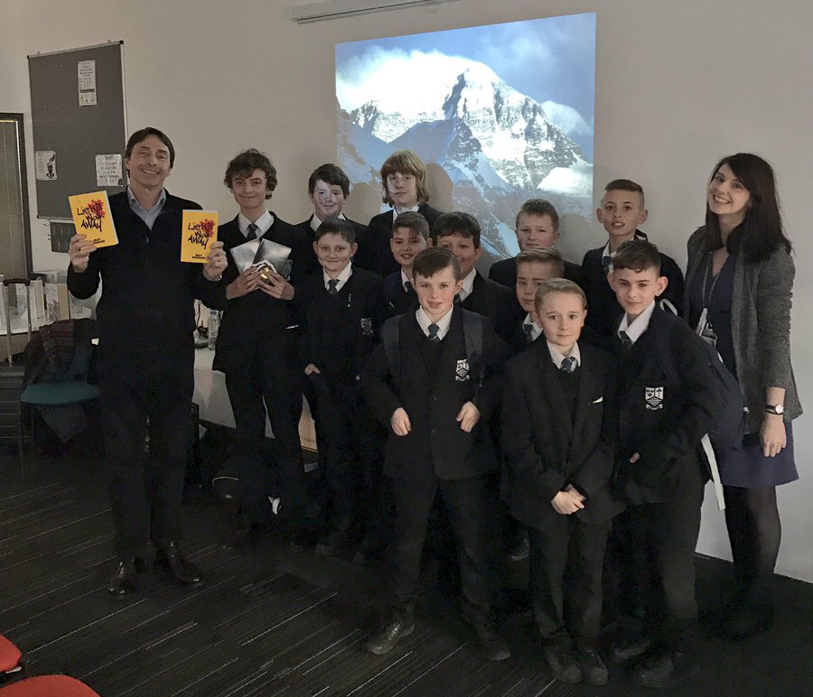 Matt Dickinson with KS3 readers