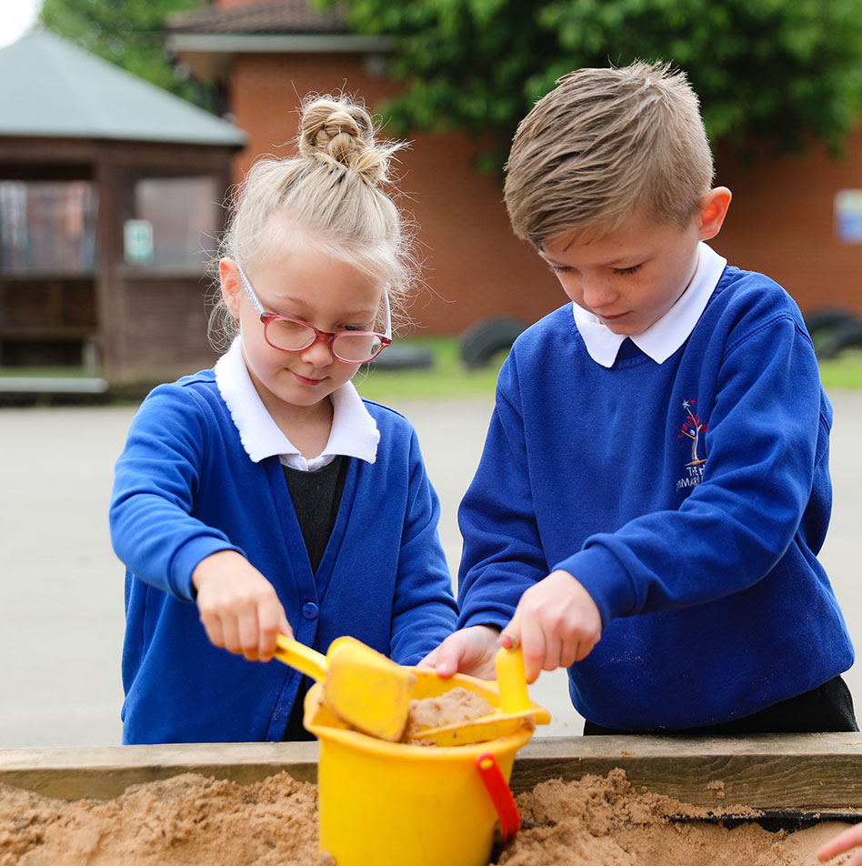 welcome image of staff at school