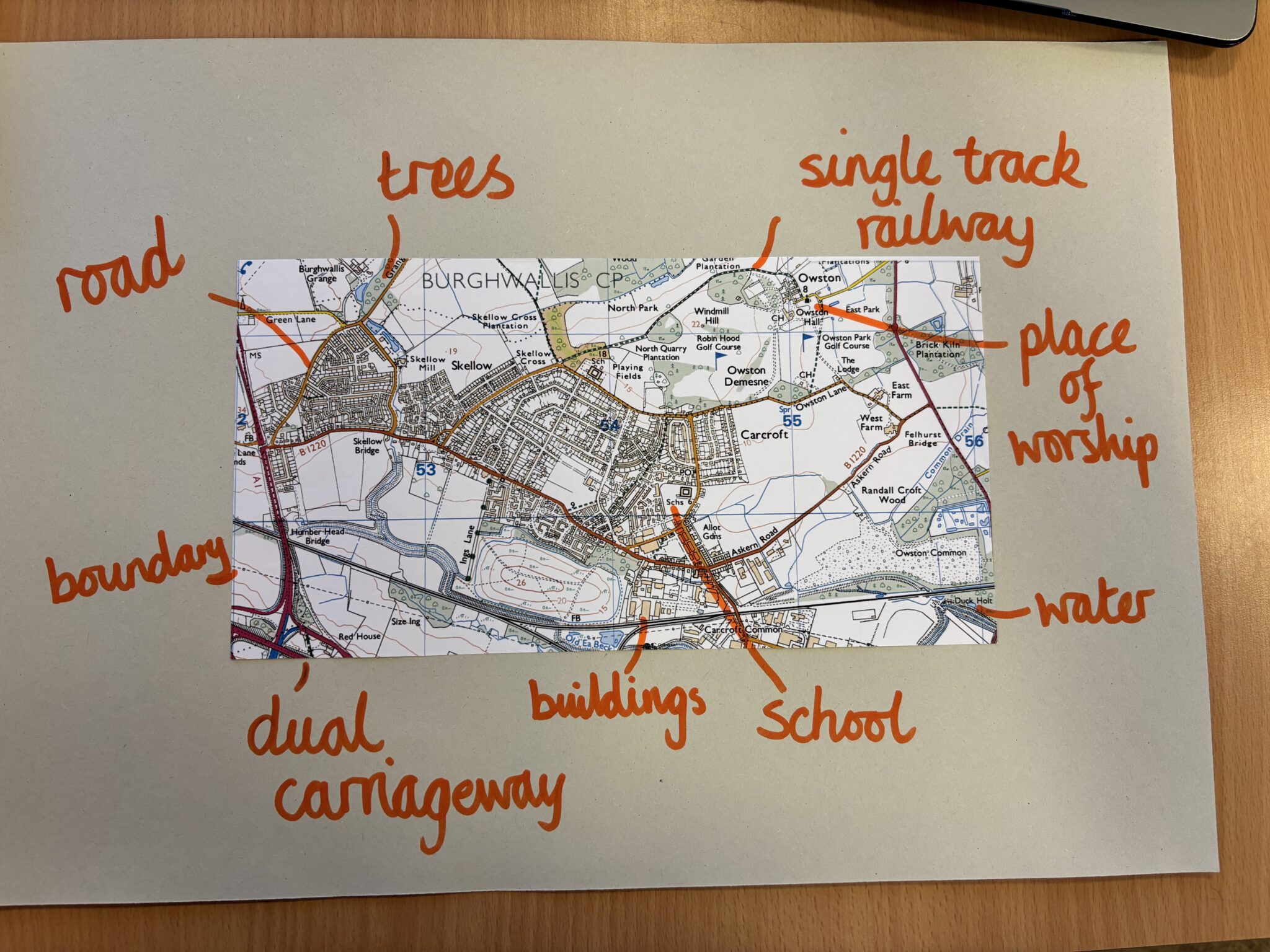 Primary Mapping Area Identifying Features of a Map | Carcroft School