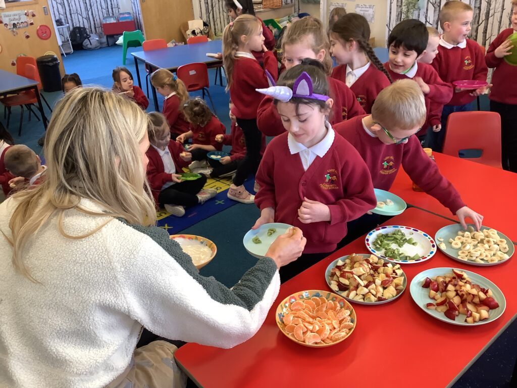 Photograph of children eating