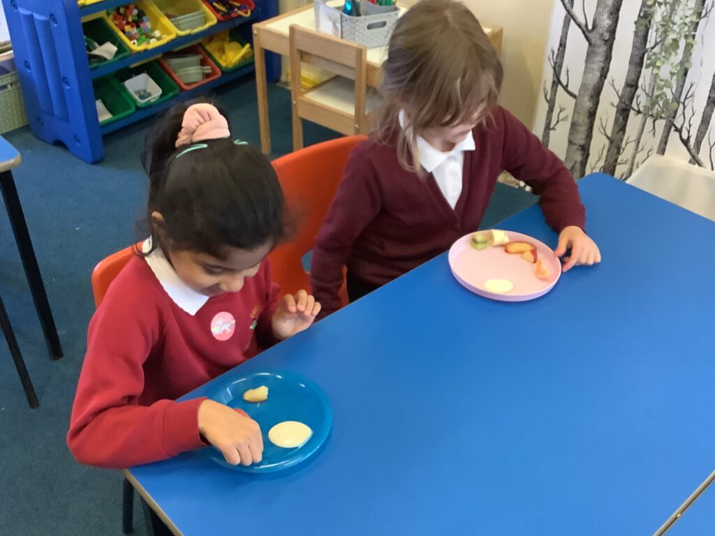 Photograph of children eating