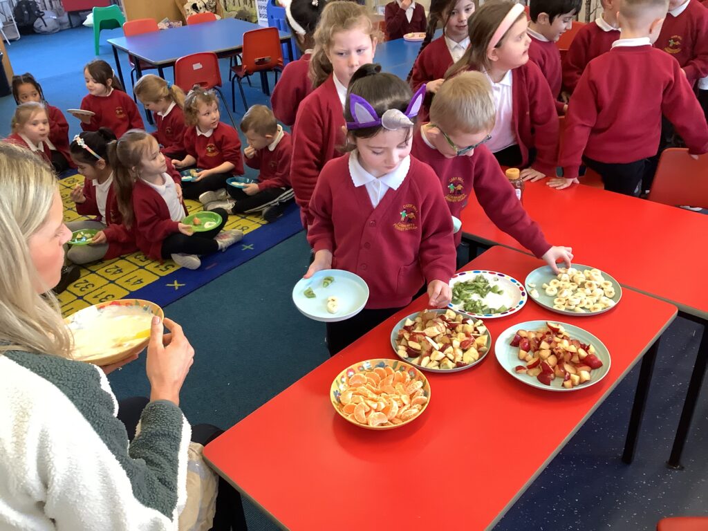 Photograph of children eating