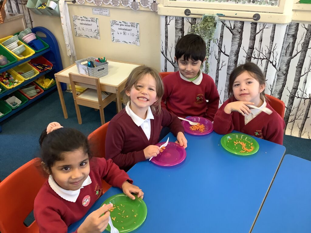 Photograph of children eating