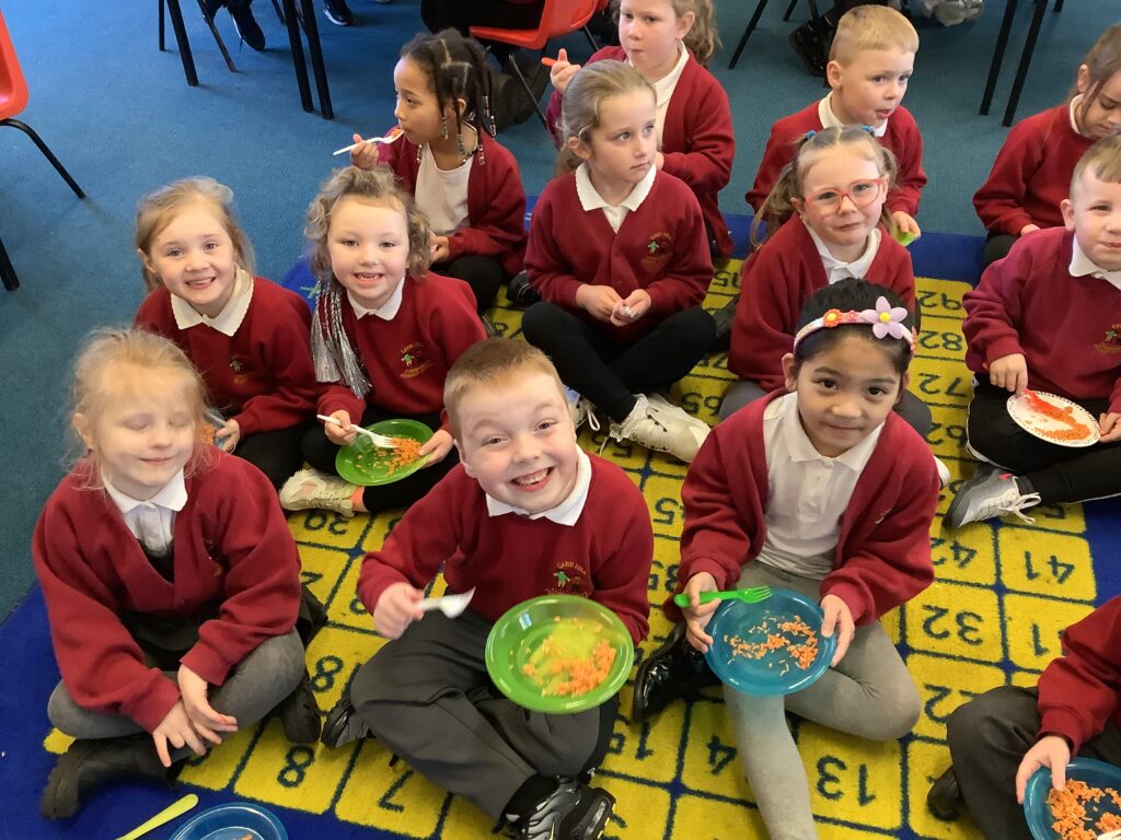 Photograph of children eating