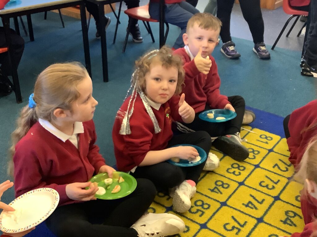 Photograph of children eating