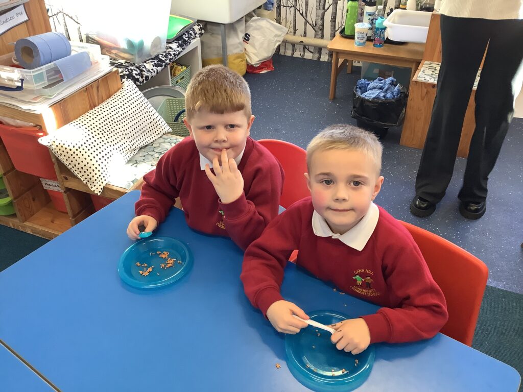 Photograph of children eating