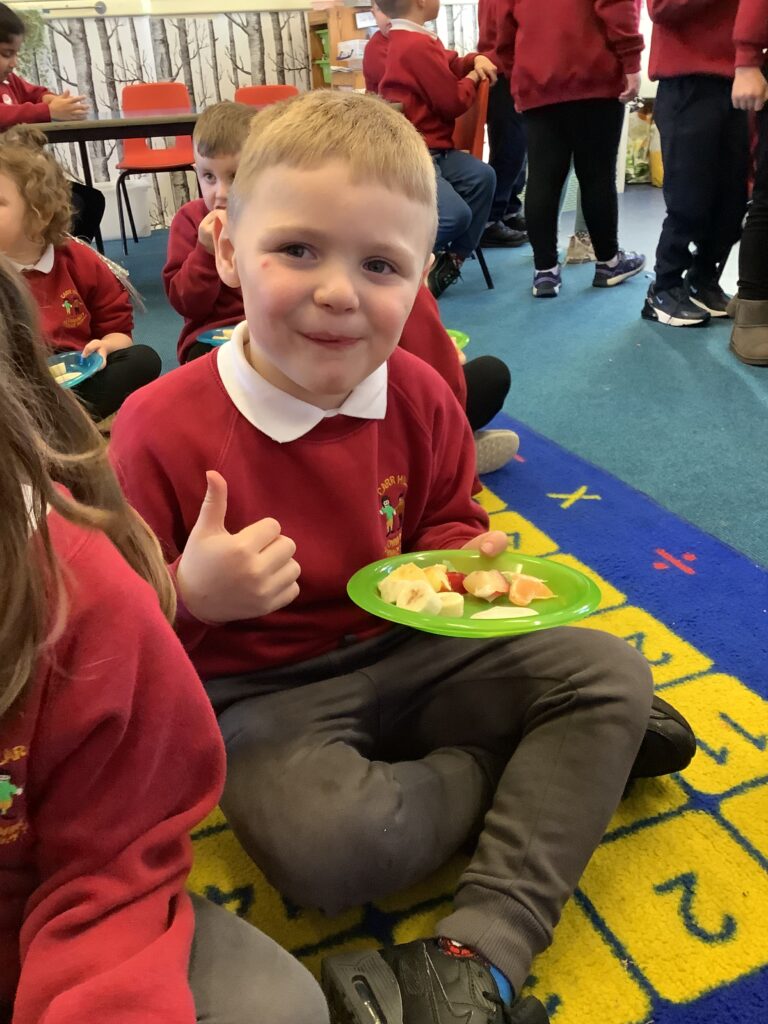 Photograph of children eating