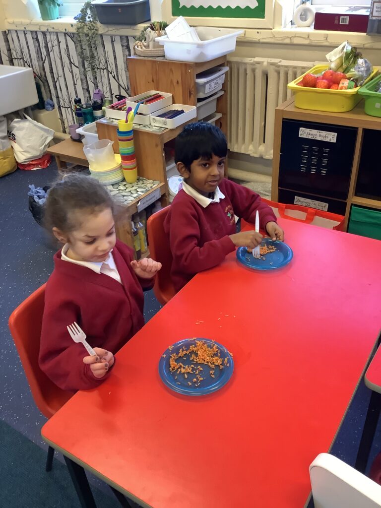 Photograph of children eating