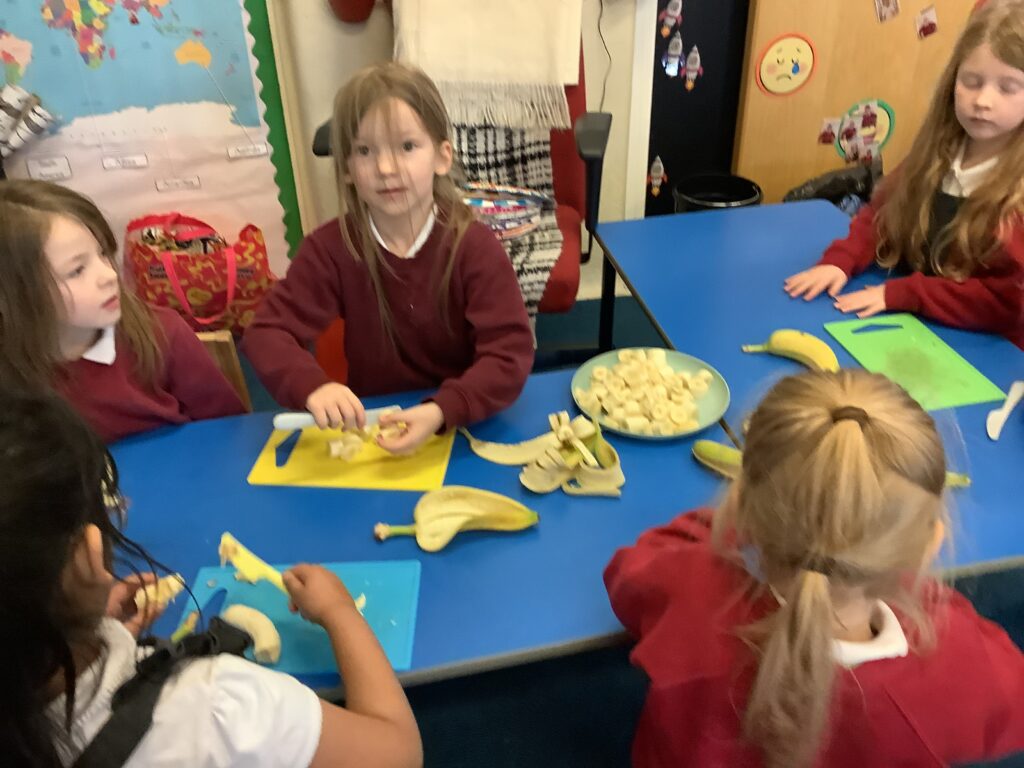 Photograph of children eating