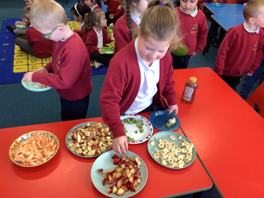 Photograph of children eating