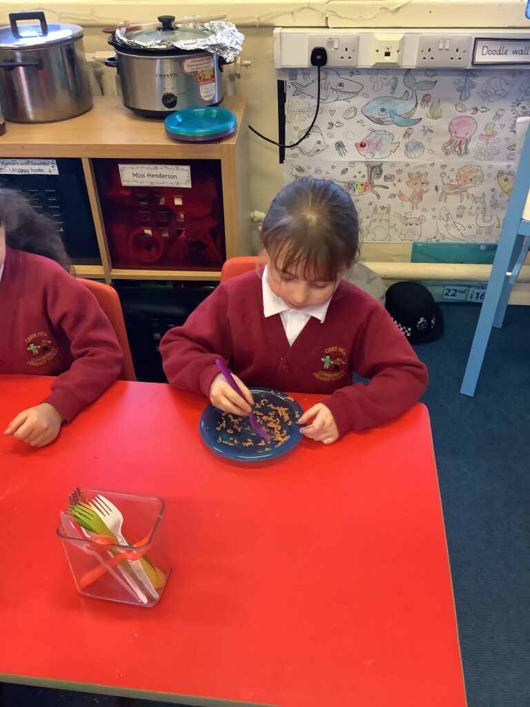 Photograph of children eating