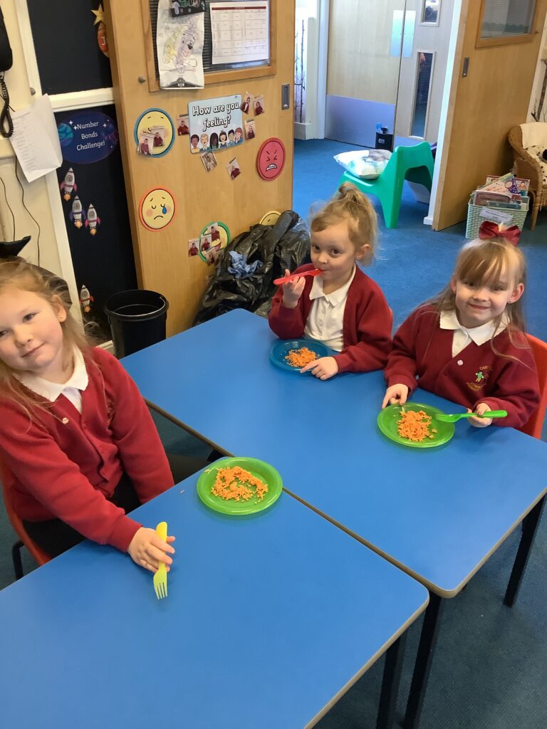 Photograph of children eating