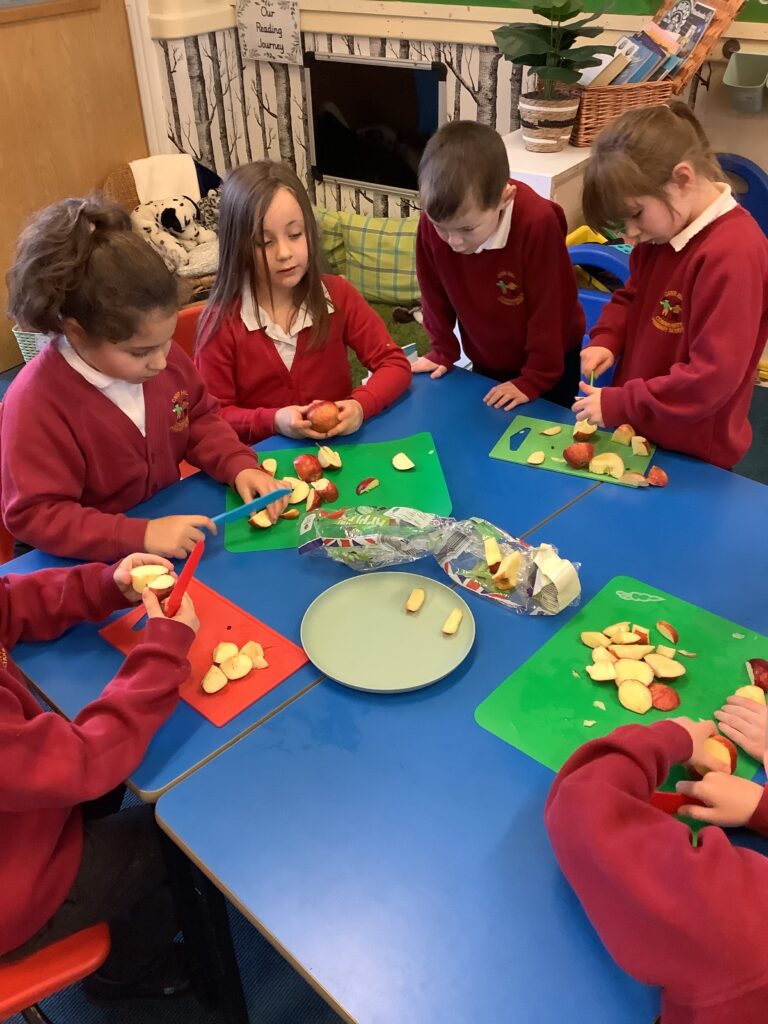 Photograph of children eating