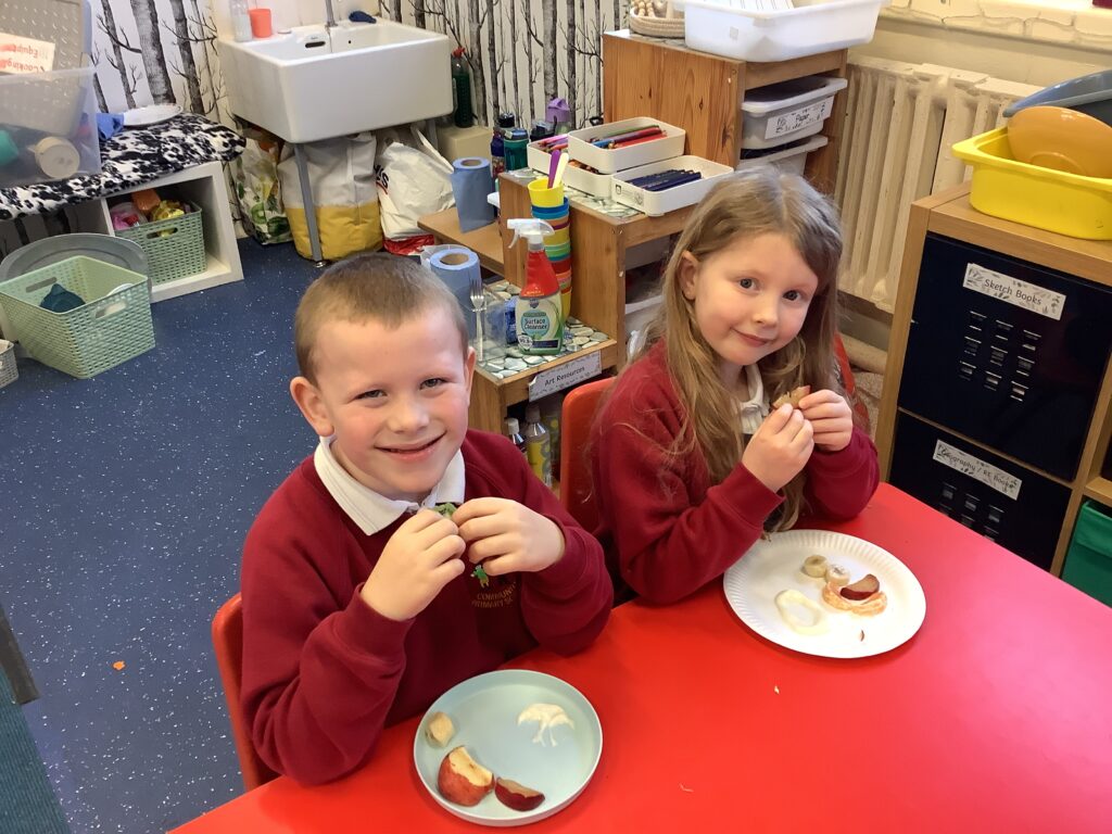 Photograph of children eating