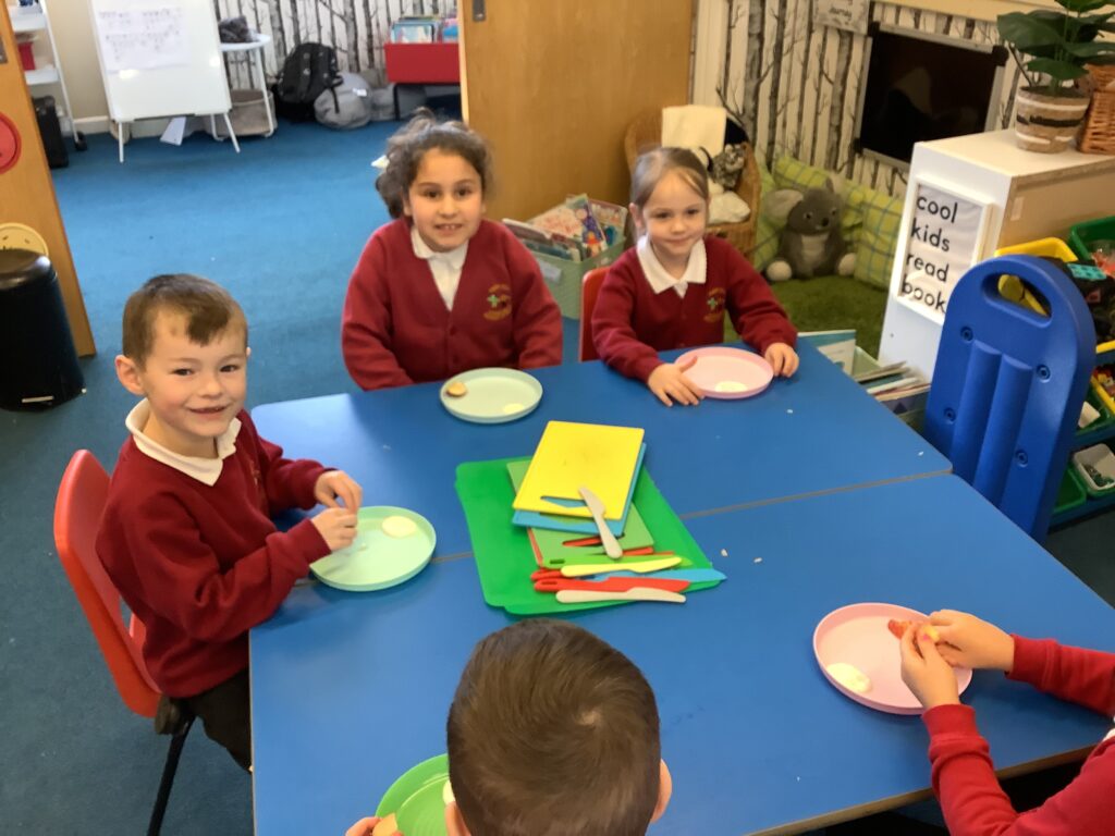 Photograph of children eating