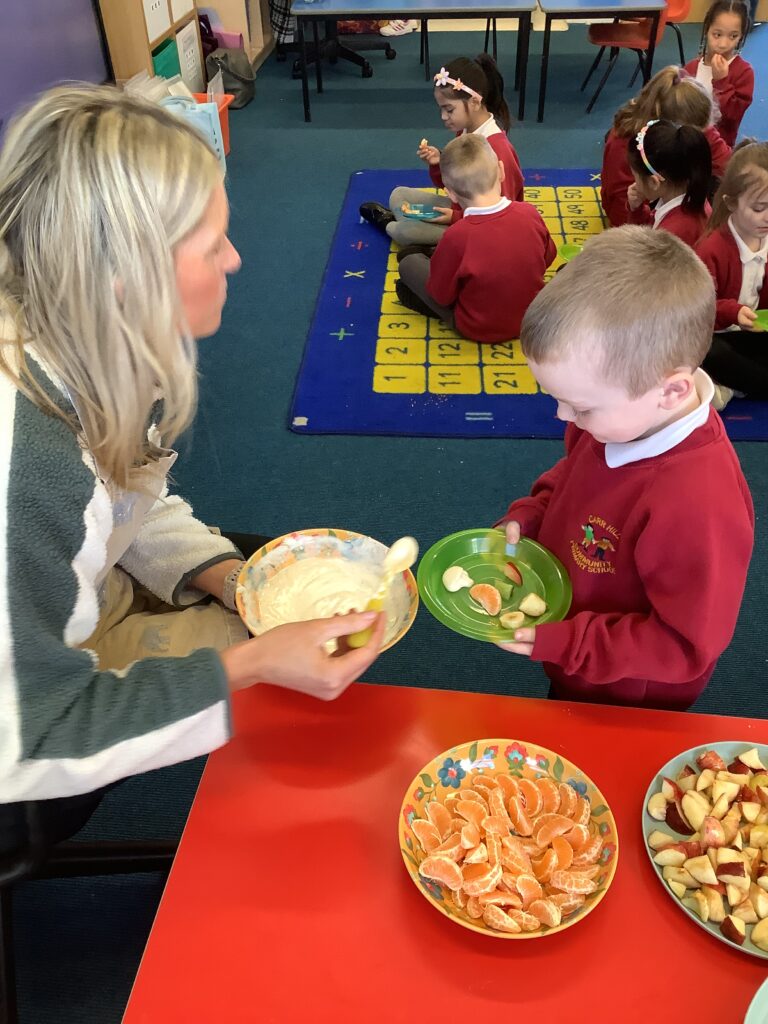 Photograph of children eating