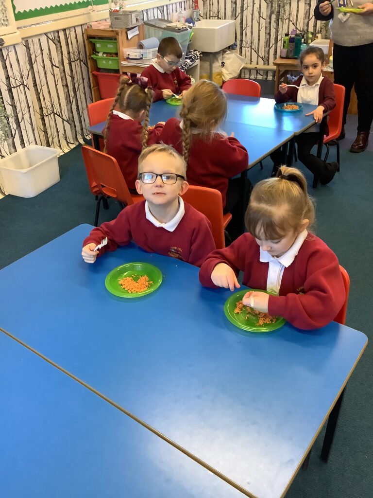 Photograph of children eating