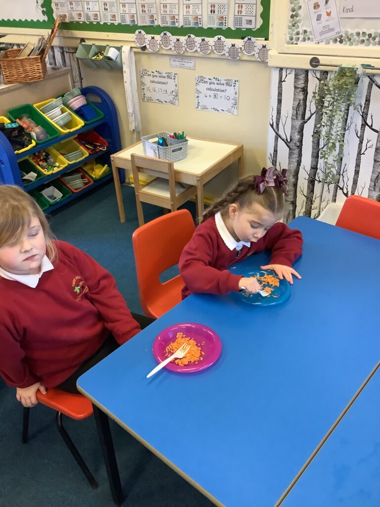 Photograph of children eating