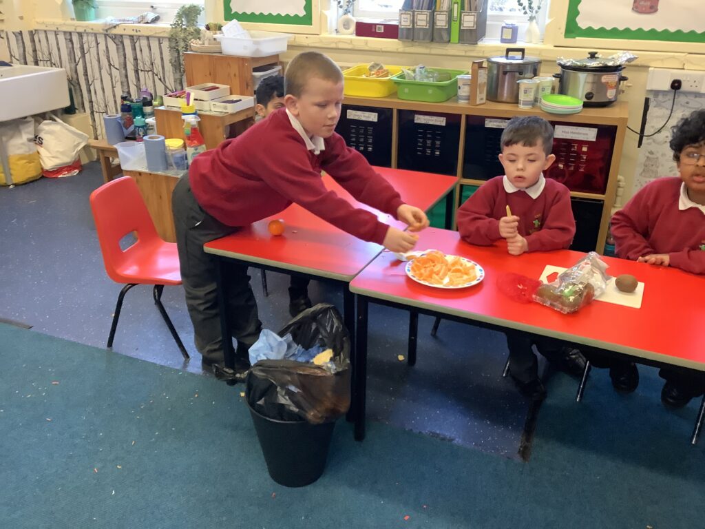 Photograph of children eating