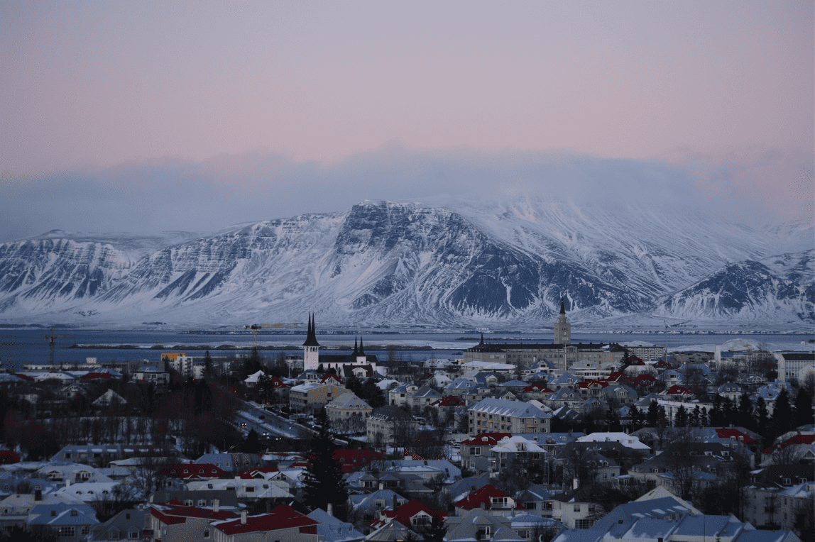The view from Perlan Museum in Iceland, taken during a trip for students from Cheadle Hulme High School.