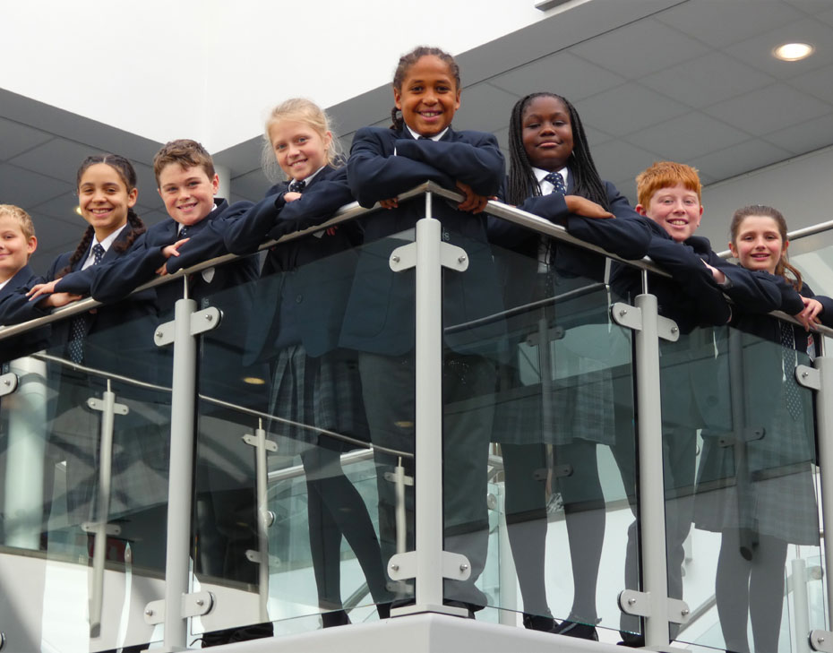 Students in school smiling