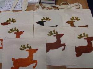 Glam reindeer bags