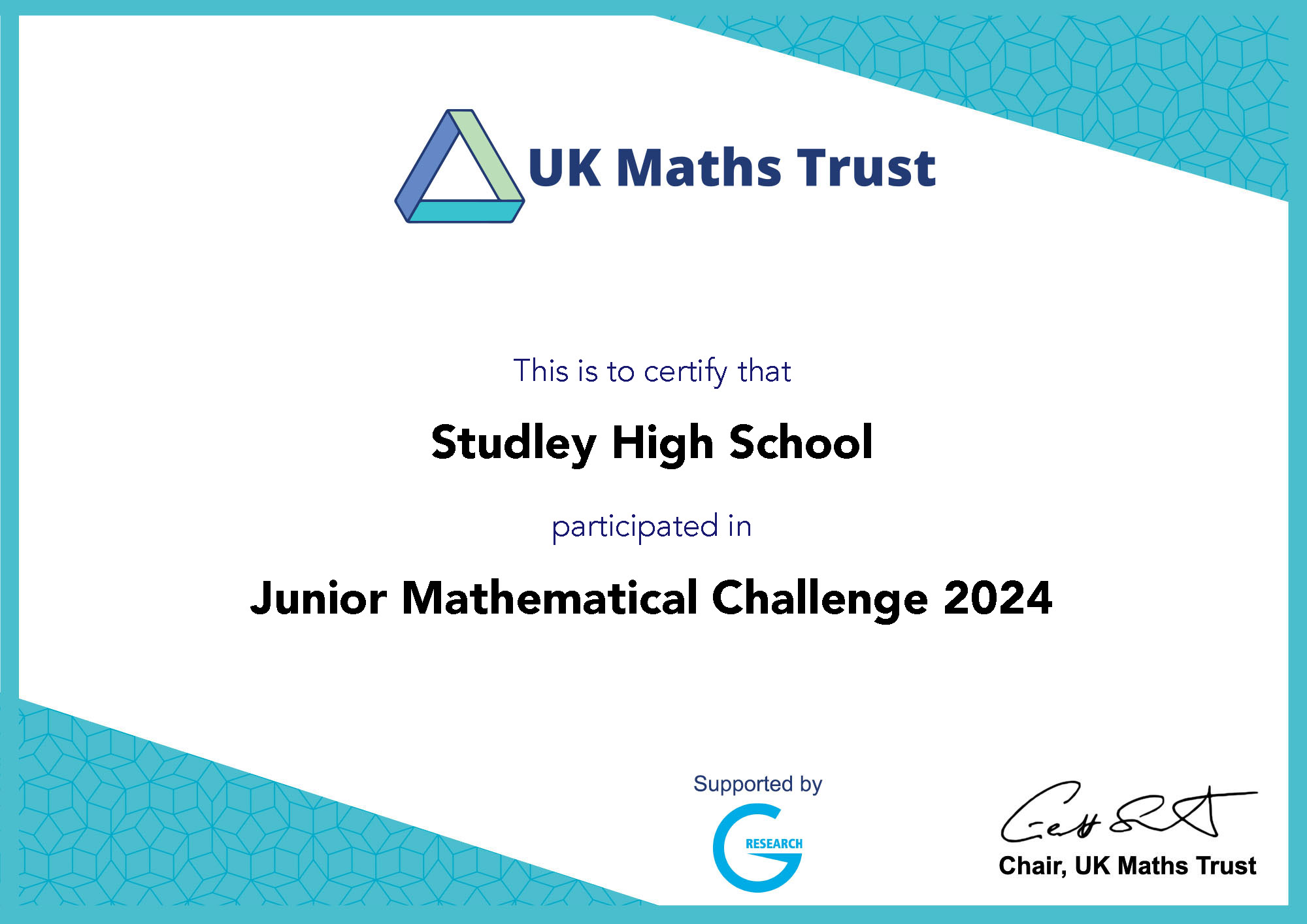 National Junior Mathematical Challenge | Studley High School
