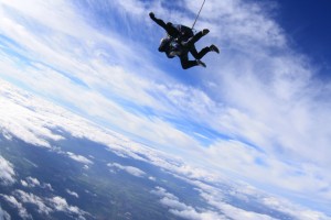My sky dive began and down we fell for over 40 seconds.