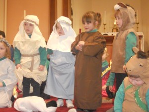 Poor Mary had no place to sleep so a kind Inn Keeper said they could stay in the stable.