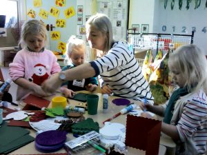 Sophia's Mum helped us make decorations