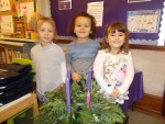 Well done to the nursery children who made a lovely wreath , with a little help from Mrs Jilks mum!